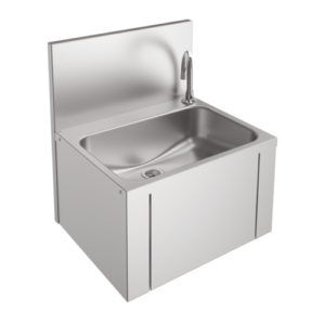 Knee-operated wash basin